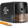 AFMAT Electric Pencil Sharpener, Heavy Duty Pencil Sharpener for Classroom, 6.5-8mm No.2/Colored Pencils, UL Listed, 10,000+ Sharpenings, Electric Pencil Sharpeners for Home, Office, School PS13