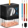 AFMAT Fully Automatic Electric Pencil Sharpener, Small Colored Pencil Sharpener, Hands Free Pencil Sharpeners for 8mm Pencils, Good for Artists, Kids Friendly, Battery Operated PSA8