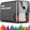 AFMAT Heavy Duty Electric Pencil Sharpener, Auto Stop Classroom Pencil Sharpeners for 6-11mm No.2/Colored Pencils, Pencil Sharpener for Large Pencils, Sharp Point, Save Pencil, PSX3