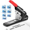 AFMAT Heavy Duty Stapler, 210 Sheet Staplers for Desk with 7000 Staples, Jam-Free, 50000+ Uses, 60% Reduced Effort, Easy Reload, Adjustable Paper Guide, Large Metal Manual Office Staplers, ES15