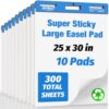 AFMAT Sticky Easel Pads, 25 in x 30 in Chart Paper for Teachers, Ink Bleed-Through Resistant Flip Chart Paper for Office/Classroom/Whiteboard/Wall, Large Self Stick Easel Paper, 30 Sheets/Pad, 10 Pads