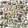 AFRITEE Fantasy Forest Stickers - 100 Pcs Holographic Starry Film Mystical Woodland Bulk Sticker Pack for Scrapbook Journaling Laptop Adults Teens Enchanted Decor