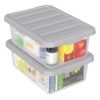 Afromy 14 Quart Stackable Plastic Storage Bin with Latching Lid, 2 Pack Clear Storage Boxes