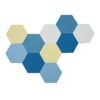 Afumazi 10Pcs Self Adhesive Felt Board Tiles Hexagon Bulletin Board for Walls, Felt Cork Pin Board for Pictures Photos Memos with Push Pins (Color B)