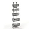 AFXGUSD Storage Rack Over The Door Organizer Shelves Baskets Hooks Space Saving Vertical Solution Suitable for Laundry Dorm Apartment