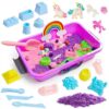 AGENTLAN Unicorn Sensory Bin,Sensory Sand Kit, Gift for Girls Ages 3-8