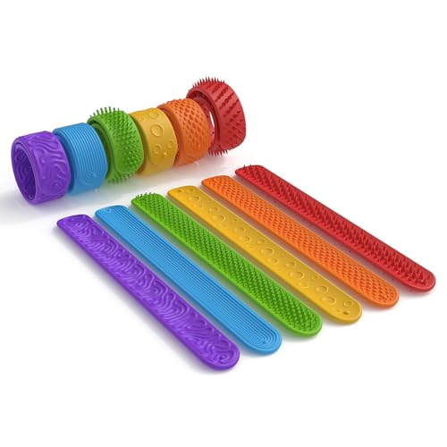 AgooVida Fidget Toys for Kids, 6PCS Silicone Sensory Bracelets, Wearable Calming Wristbands, Stress Relief Fidgets for Autism & ADHD, Gift for Boys and Girls, for Home, Office and Travel