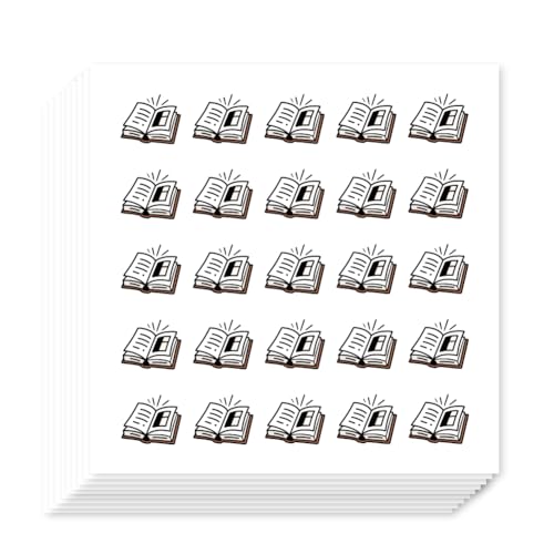 AHANDMAKER 500Pcs Book Self-Adhesive Planner Stickers, Open Books Stickers Decorative Decals for Planner Calendar Scrapbook Crafting Party Decor Gift Bag Seal Theme Party Decor, 90x90mm