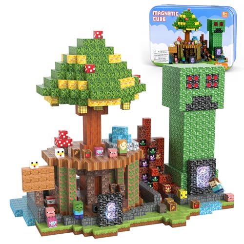 AIDYVOI 100PCS 0.8in Magnetic Blocks - Magnet Toys Travel Set for Boys, STEM Magnetic Building Blocks for Kids 3+, Stacking Magnet Blocks with Metal Box, Educational Construction Toys Gift