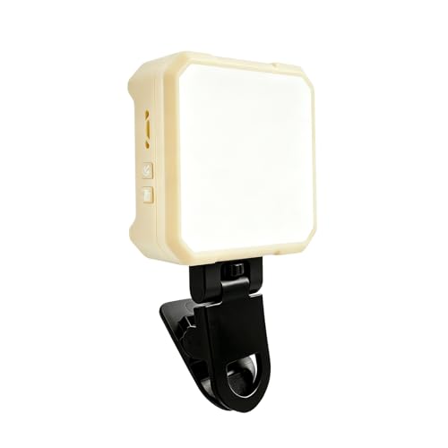 Ailight Magnetic Selfie Light for Phone, 2000mAh Portable Video Conference Lighting with Clip, CRI 98+ 2500K-9000K Rechargeable LED Video Light with Flip-Up Gimbal for Makeup, Photography - Yellow