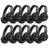 AILIHEN Classroom Headphones Bulk 10 Pack with Microphone - C8 On-Ear Wired Kids Headphones for School with 3.5mm Jack for Library Home Online Learning (Black)