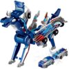 Aimery Collision Transforming Dinosaur Car Toy, 2 Magnetic Cars Convert into Dinosaur Toys,Dino Robot Toy, Boys Toys,Kids Toys, Party Birthday for Kids (Blue)