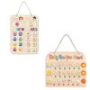 AINBIN Feelings Chart & Daily Routine Chart for Toddlers, 3 in 1 Morning Bedtime Checklist Chart to Do List for Kids, Preschoolers, Autism, ADHD Tools