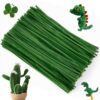 Ainiv 200PCS Pipe Cleaners for Craft, 30cm Green Crafting Pipe Cleaners, Fuzzy Sticks Craft Supplies, Chenille Stems for DIY, Arts & Crafts for Christmas Tree Creative Handmade DIY Decoration