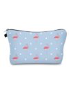 Aiphamy Cute Travel Makeup Bag Cosmetic Bag Small Pouch Gift for Women (Flamingo Blue)
