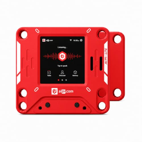 AIPI-Lite AI Customized Robot, Smart Personalize Character with Voice Cloning, Real-Time Interactive Robot Pets ChatGPT Powered, Mini Robot with Battery for Creative Support (Red)