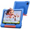 aiprotablet 10 inch Kids Tablet, Android 16 Tablet for Kid, Octa-Core CPU, 24GB RAM, 64GB ROM 1TF Card Expandable for Toddler Children,Tablets with Case, Parental Control, 6000mAh,WiFi, BT5.0 (Blue)