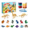 Air Dry Clay Dinosaur Kit for Kids, 12 Dino Skeleton Craft Set
