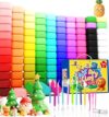 Air Dry Clay for Kids 120 Packs Air Foam Clay, 100 Customized Colors, More White and Black Magic Clay, Non-Sticky Soft and Super Light Clay with Sculpting Tools, Guide, 3 Age+