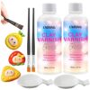 Air Dry Clay Glaze, Air Dry Clay Varnish, Polymer Clay Glaze, High Gloss Clay Sculpture Sealant for Air Dry Clay Pottery Waterproof Scratch Resistant Varnish for Clay (60ML X 2Pack)