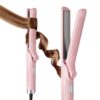 Airflow Styler Curling Iron, BABONIR Airflow 2 in 1 Straightener and Curler, 360° Cool Air Upgraded Curling Iron & Flat Iron with Ceramic Negative Ion, Anti-Scald Hair Curler for Short Long Hair, Pink
