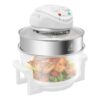 Air Fryer, Infrared Convection Oven, Large 12L Cooker, 1200W, 360° Heating, Oil-Free, Auto Shut-Off, Glass Pot, Dishwasher Safe, 2-6 People, 14.6x16.5in, White Clear