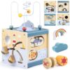 Airlab Wooden Activity Cube Montessori Toys for 2 Year Old Toddlers