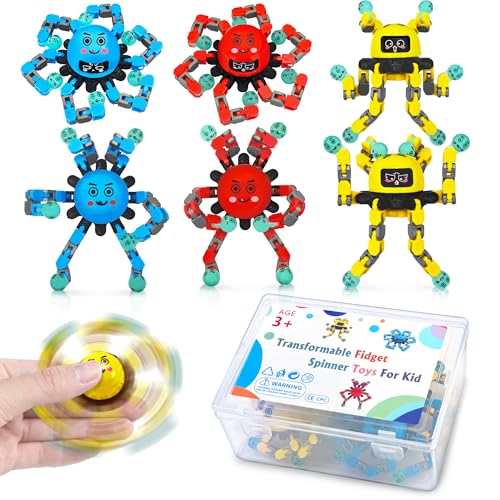 Airplane Car Travel Fidget Toys for Kids Boy 6PC, Restaurant Road Trip Activities ADHD Classroom Prizes Must Have Sensory Autism Autistic Calm Down Cool Spinner Easter Basket Stuffer for Kid