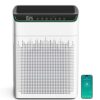 Air Purifiers for Home Large Room up to 1690 ft², HEPA Filter with PM 2.5 Monitor, WiFi and Alexa Compatible, Dual Air Intake for Smoke, Odor, Ivory