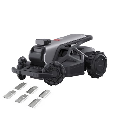 AIRSEEKERS TRON with Blades (18 pcs),Robot Lawn Mower, Wire-Free Robotic Lawnmower up to 1 Acre,300° Vision + NetRTK,AI Obstacle Avoidance,App Control, 65% Slopes, 15Ah, IPX6,Cutting1.2”–3.5“
