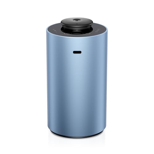 Airversa Waterless Essential Oil Diffuser for Home Aromatherapy Scent Diffusers with 3 Countdown Timer Settings or Timer-Off, 3 Mist Levels for Car Room Studio Office, ANX Premium Metal Ice Blue