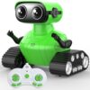 AisayGoo RC Robot Toy for Kids,Remote Control Robot with LED Eyes,Auto-Demo,Smart Voice,Singing and Dancing,Rechargeable Toys for Boys Girls,Ideal Birthday for Children Age 3+ Years Old (Green)