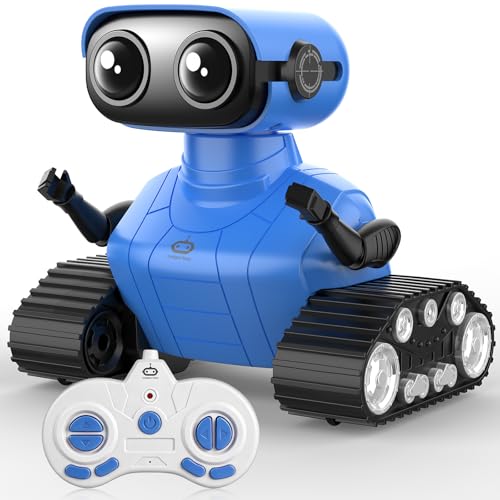 AisayGoo RC Robot Toy for Kids,Remote Control Robot with LED Eyes,Auto-Demo,Smart Voice,Singing and Dancing,Rechargeable Toys for Boys Girls,Ideal Birthday for Children Age 3+ Years Old (Blue)