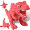 AiSiXin Dinosaur Stress Balls for Adults (Red), Dinosaur Spinosaurus Squishy Toys for Kids, Dinosaur Squishy Fidget Toys, Dinosaur Sand Filled Stretchy Stress Relief Squeeze Toy, Kids Party Favors