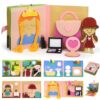 AIXMEET Toddler Busy Board, Sensory Busy Board for Toddlers 3456 Year Old, Montessori Felt Quite Book Preschool Early Learning Educational Travel Toys Autism Sensory Cloth Book
