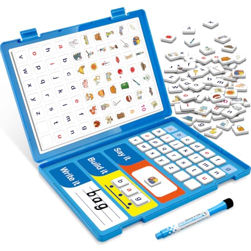 Aizweb Phonics Magnetic Letter Tiles,All-in-One Phonics Manipulatives Kit with Alphabet Letters,Sight Words Reading&Spelling Games,Word Family Build Game for Preschool&Kindergarten,Ages 5+