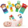 AJsupojouet Newborn Toys 0-3 Months,Baby Rattles for Infants, Colorful Baby Socks and Wrist Rattle Toys 0-6 6-12 Months, Infant Sensory Toys, Baby Boy Girl Gifts