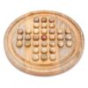 Ajuny Wooden Solitaire Board Game 10.8 Inch Handmade Peg Puzzle for Adults