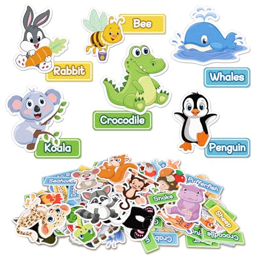 AKAYOK 90 Pcs Wild & Farm Animals Felt Board Story Pieces Set for Toddlers, Preschool & Kindergarten, Precut Felt Animals with Storage Pouch & Self Adhesive Dots Flannel Board Felt Toys