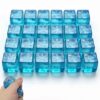 Akingshop Ice Cube Squishy Stress Toy, Slow Rising Stress Cube with Floating Snowflakes Inside, Silicone Ice Cube Stress Balls Fidget Toys for Adults Kids, Quiet Fidgets for Anxiety Relief (24PCS)