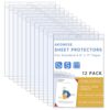 AKONEGE 12PCS Hard Sheet Protectors 8.5 x 11 Waterproof Resealable Zip Paper Page Protectors Clear Rigid Plastic Sleeves for Photos Certificate, Heavy Duty Document Holder Wall Sign Holder, Vertical