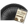 AKONEGE 50 Pack Oversized Dry Erase Pocket Sleeves - 10 x 13 Inches Shop Ticket Holders Reusable Clear Plastic Sleeves Sheet Protectors for Documents, Teacher Classroom & Office Supplies, Black