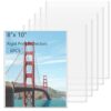 AKONEGE 6PCS 8" x 10" Rigid Print Protectors Clear Hard Plastic Page Sheet Protectors Photo Holder Poster Plastic Sleeves for Arts, Prints, Autograph Pictures, Photographs, Birth Certificate Protector