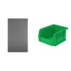 Akro-Mils 30161 Panel 36"x61", Grey + 30210 Bins (24-Pack Green) – Compact Storage Bins 5"x4"x3"