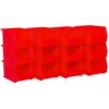 Akro-Mils 30237 AkroBins Plastic Storage Bins, Space-Saving Stackable Bins for Garage, Pantry, Craft Organization, 9" x 6" x 5", Red, 12-Pack