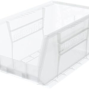 Akro-Mils 30240 AkroBins Plastic Storage Bins, Space-Saving Stackable Bins for Garage, Pantry, Craft Organization, 15 x 8 x 7 inches, Clear, 12-Pack