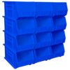 Akro-Mils 30240 AkroBins Plastic Storage Bins, Space-Saving Stackable Bins for Garage, Pantry, Craft Organization, 15 x 8 x 7 inches, Blue, 12-Pack