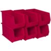 Akro-Mils 30265 AkroBins Plastic Storage Bins, 18"x8.25"x9", Red, 6-Pack