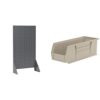 Akro-Mils 30661: Steel Louvered Panel Storage Rack for AkroBin, 36x13x66, Grey & 30234 AkroBins, 15x5x5, Stone, 12-Pack