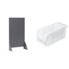 Akro-Mils 36"x13"x66" Louvered Steel Single Sided Floor Rack Organizer with 12-Pack of 11 x5 x5 AkroBins Stackable Plastic Storage Bins (Clear), Organization Bundle for Garage, Workshop, Classroom
